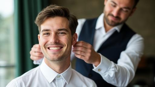 Groom wedding haircut at The Shearer